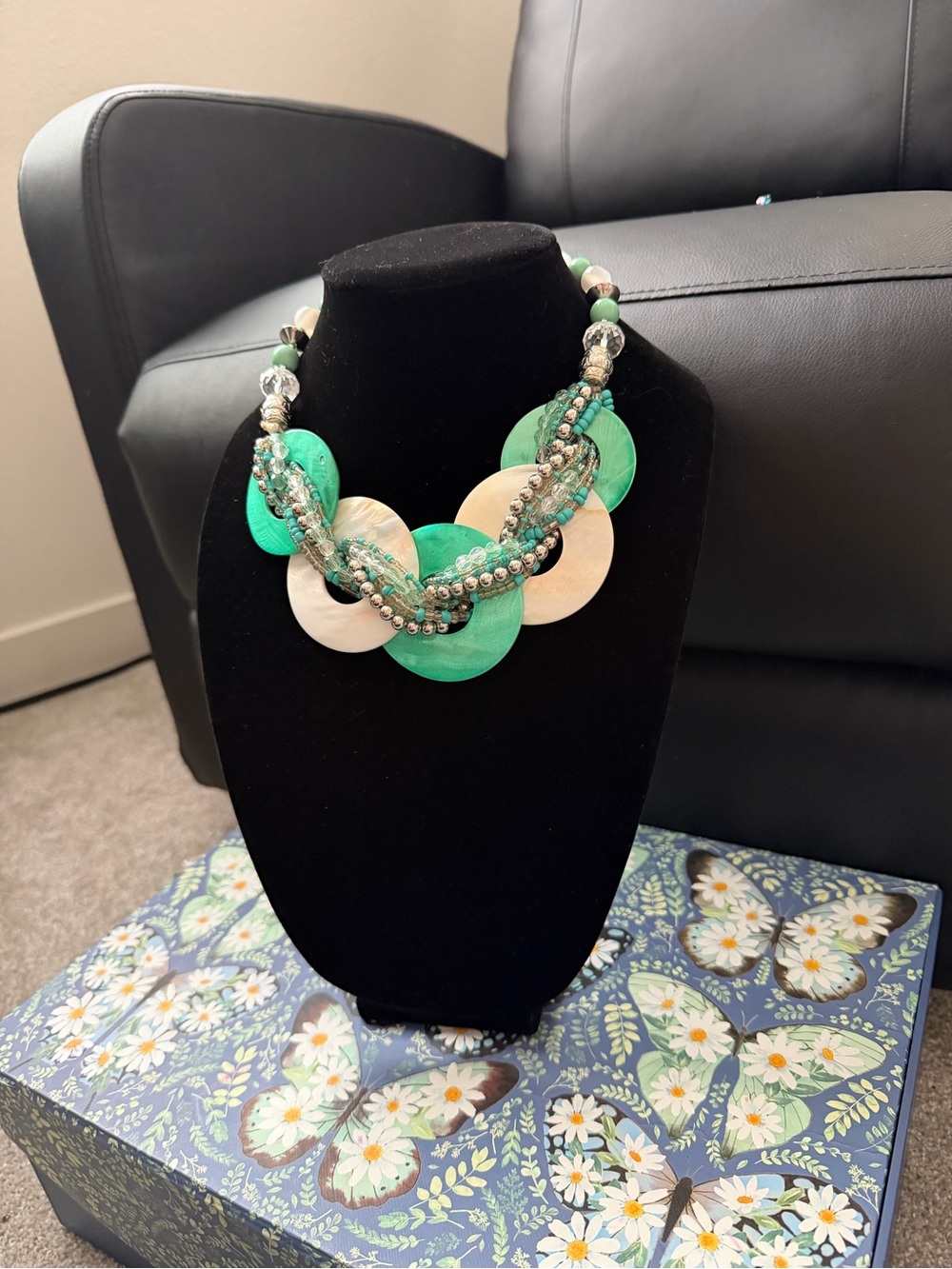 Bold Statement Shell Necklace with beads